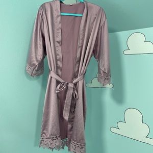 Purple satin robe